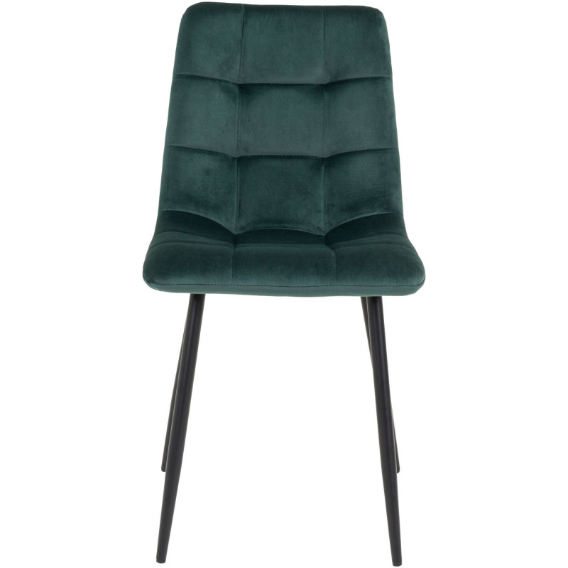 Chaise moderne matelassée Velours Vert foncé Métal Noir Middelfart (Lot de 2) - 3