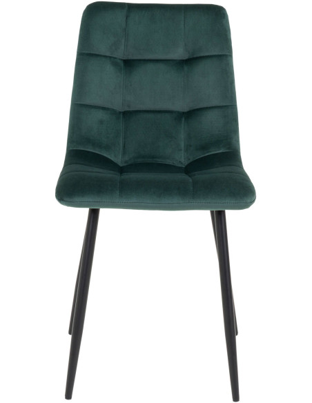 Chaise moderne matelassée Velours Vert foncé Métal Noir Middelfart (Lot de 2) - 3