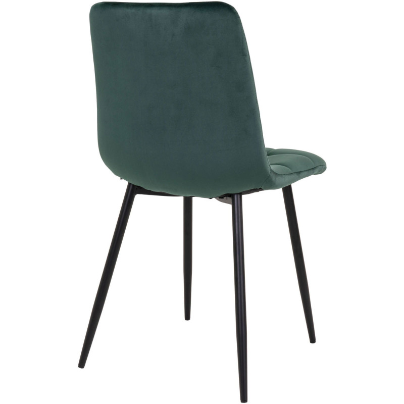 Chaise moderne matelassée Velours Vert foncé Métal Noir Middelfart (Lot de 2) - 5