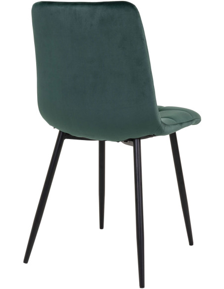 Chaise moderne matelassée Velours Vert foncé Métal Noir Middelfart (Lot de 2) - 5