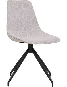 Chaise moderne pivotante Tissu Sable Bouclé Métal Noir Monaco (Lot de 2) - 1