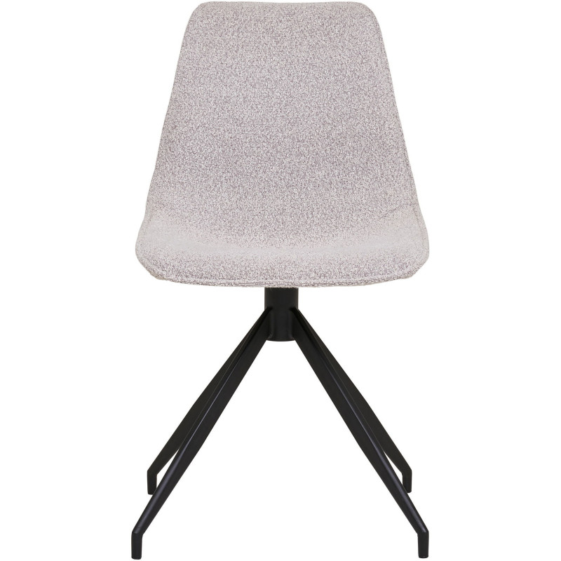 Chaise moderne pivotante Tissu Sable Bouclé Métal Noir Monaco (Lot de 2) - 3