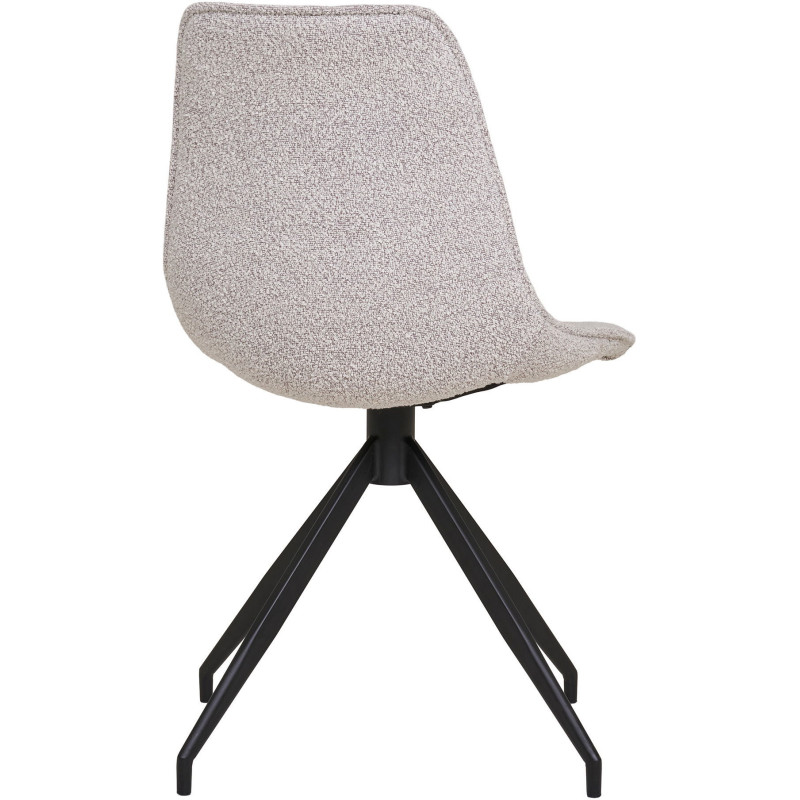 Chaise moderne pivotante Tissu Sable Bouclé Métal Noir Monaco (Lot de 2) - 5