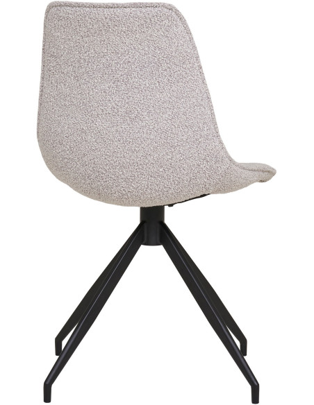 Chaise moderne pivotante Tissu Sable Bouclé Métal Noir Monaco (Lot de 2) - 5