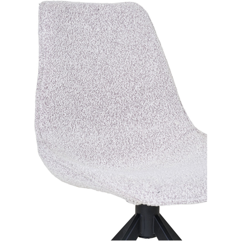 Chaise moderne pivotante Tissu Sable Bouclé Métal Noir Monaco (Lot de 2) - 6