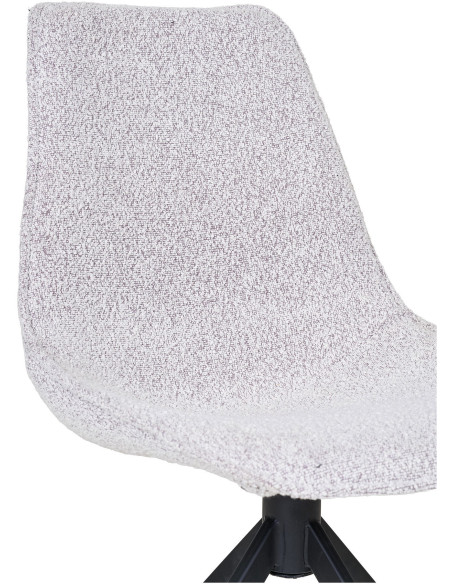 Chaise moderne pivotante Tissu Sable Bouclé Métal Noir Monaco (Lot de 2) - 6