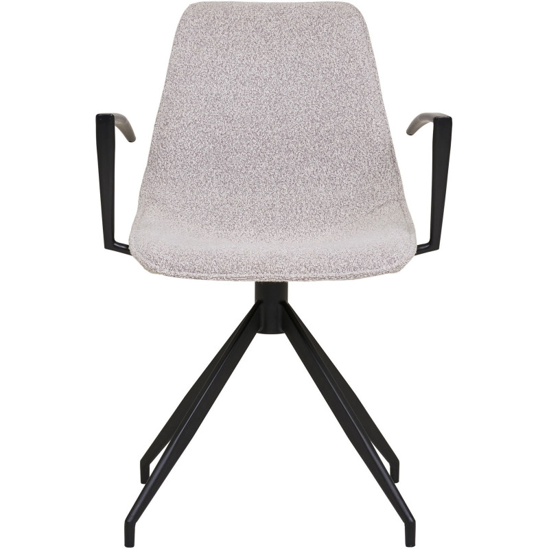 Chaise moderne pivotante Tissu Sable Bouclé Métal Noir Monaco (Lot de 2) - 7