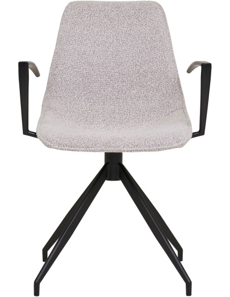 Chaise moderne pivotante Tissu Sable Bouclé Métal Noir Monaco (Lot de 2) - 7