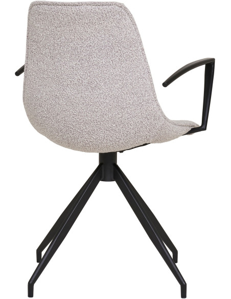 Chaise moderne pivotante Tissu Sable Bouclé Métal Noir Monaco (Lot de 2) - 8