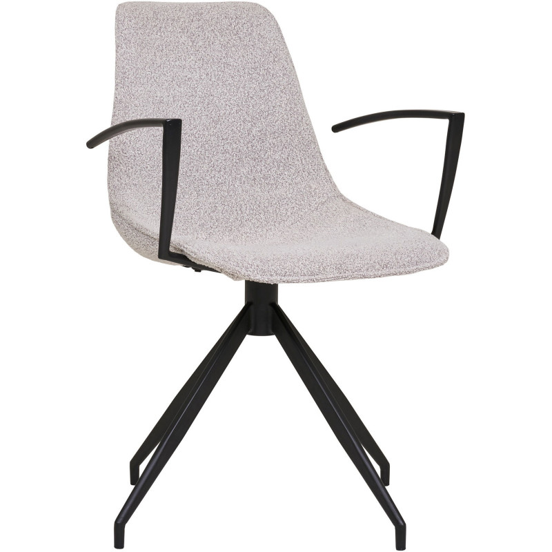 Chaise moderne pivotante Tissu Sable Bouclé Métal Noir Monaco (Lot de 2) - 9