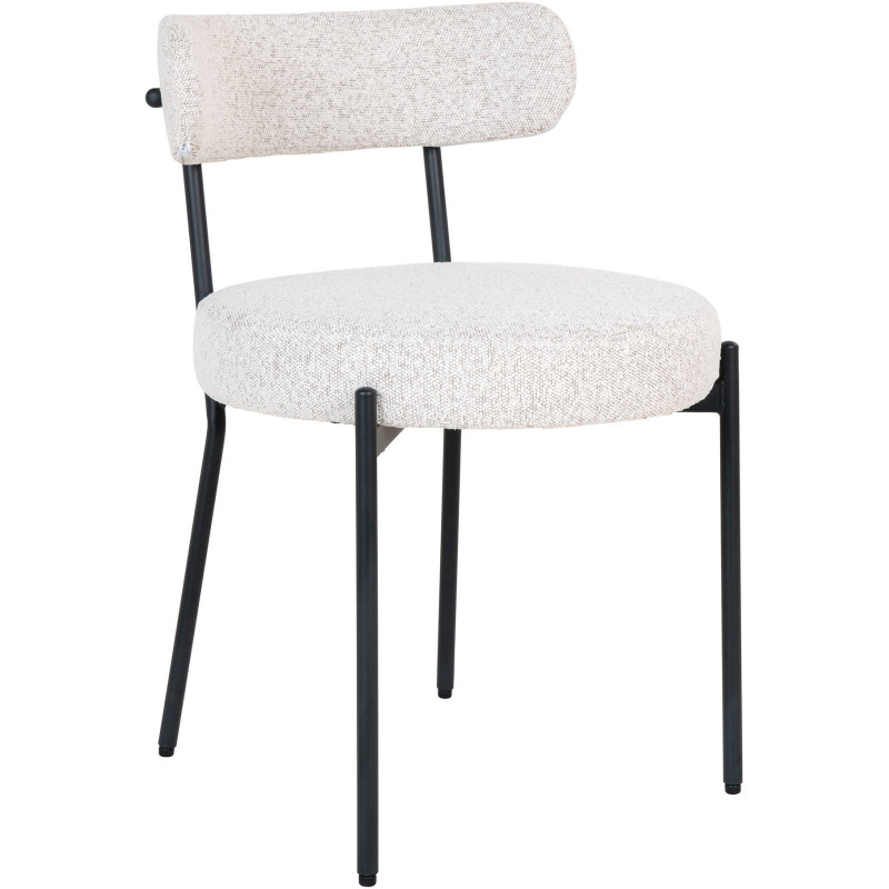 Chaise moderne bouclette Tissu Blanc Bouclé Métal Noir Badalona - 1