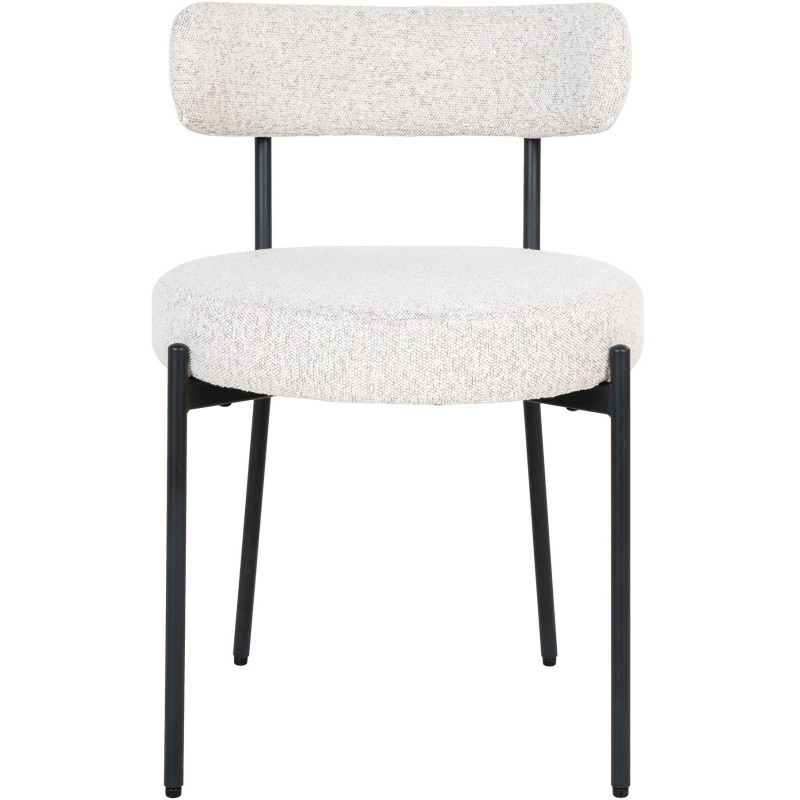 Chaise moderne bouclette Tissu Blanc Bouclé Métal Noir Badalona - 2
