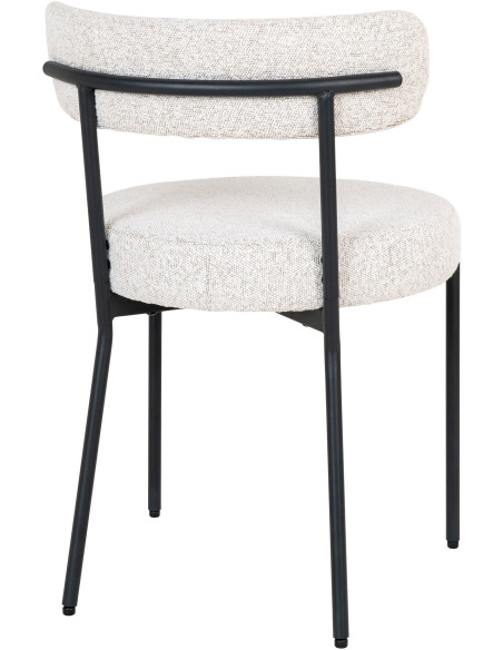 Chaise moderne bouclette Tissu Blanc Bouclé Métal Noir Badalona - 4