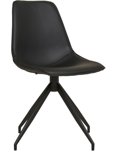 Chaise moderne pivotante Polyuréthane Noir Métal Noir Monaco (Lot de 2) - 1