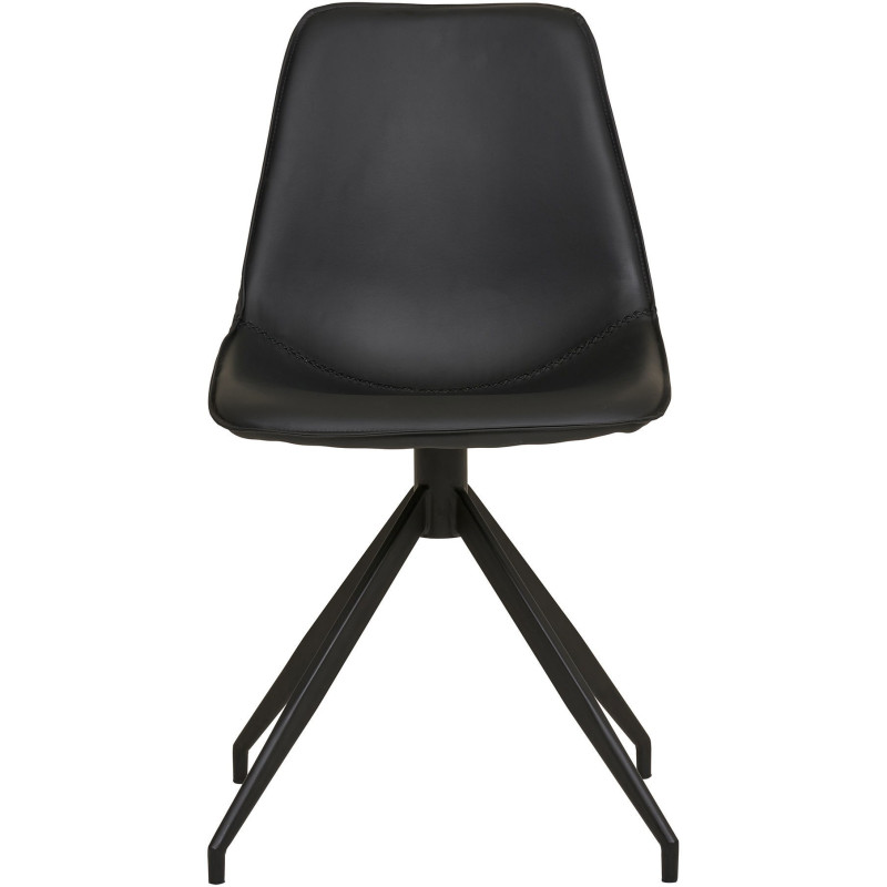 Chaise moderne pivotante Polyuréthane Noir Métal Noir Monaco (Lot de 2) - 3