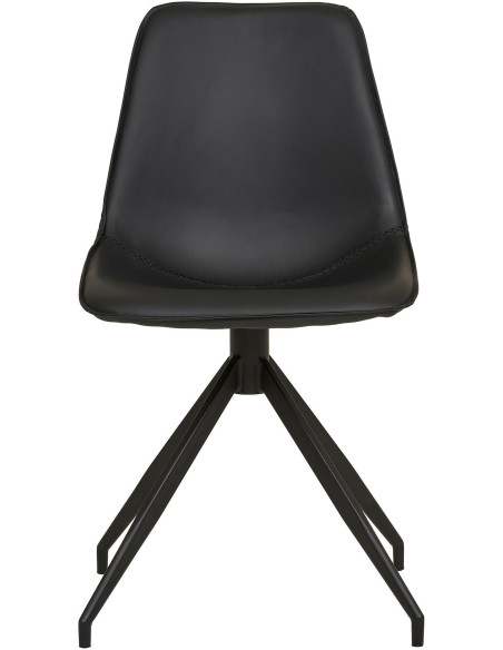 Chaise moderne pivotante Polyuréthane Noir Métal Noir Monaco (Lot de 2) - 3