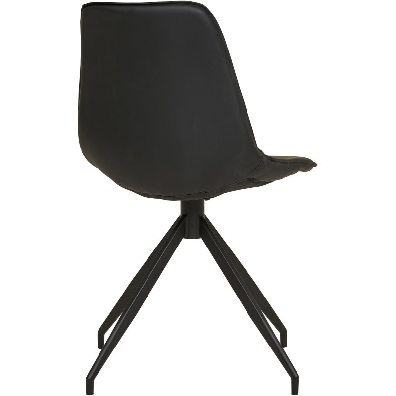 Chaise moderne pivotante Polyuréthane Noir Métal Noir Monaco (Lot de 2) - 5