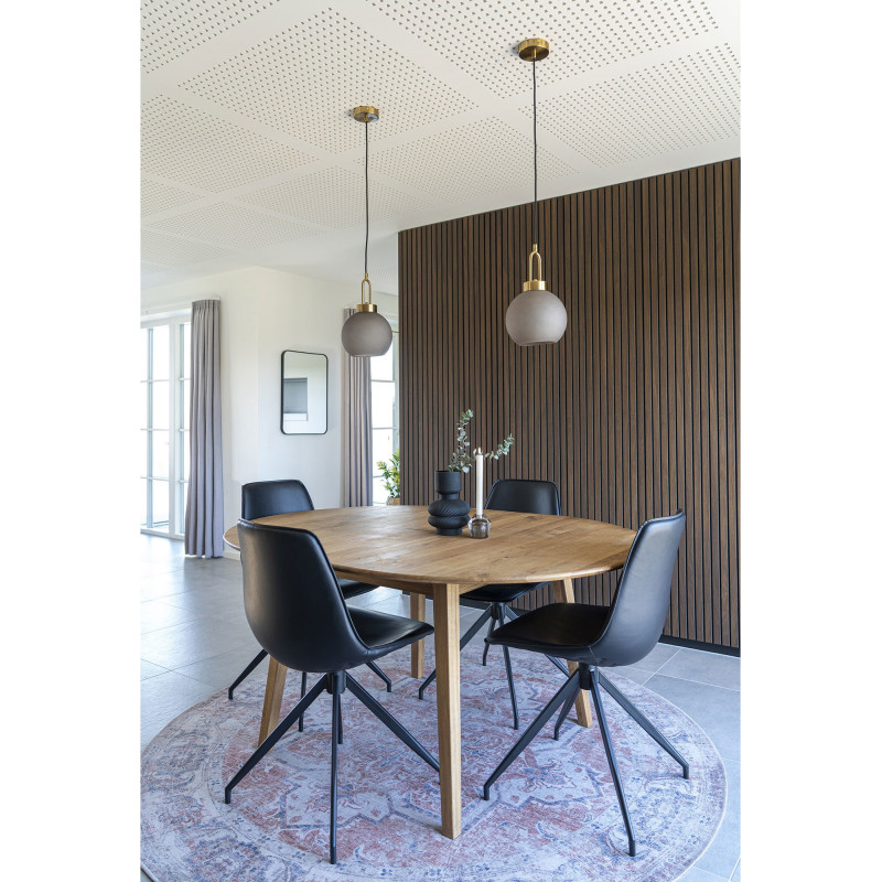 Chaise moderne pivotante Polyuréthane Noir Métal Noir Monaco (Lot de 2) - 7