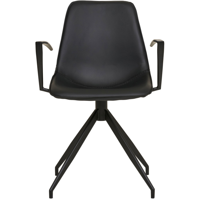 Chaise moderne pivotante Polyuréthane Noir Métal Noir Monaco (Lot de 2) - 10