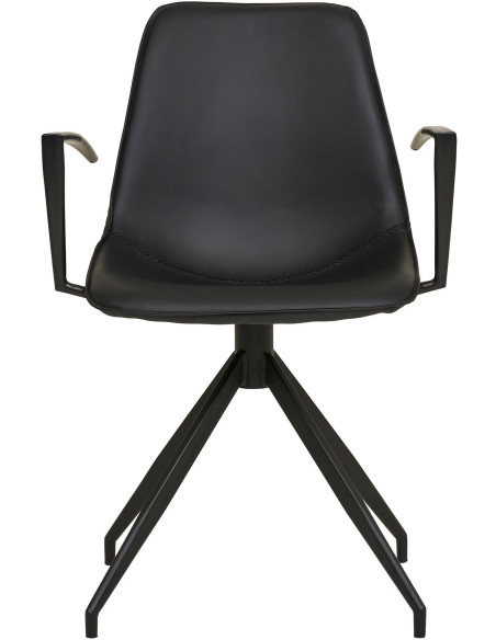 Chaise moderne pivotante Polyuréthane Noir Métal Noir Monaco (Lot de 2) - 10