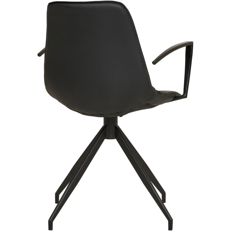 Chaise moderne pivotante Polyuréthane Noir Métal Noir Monaco (Lot de 2) - 11