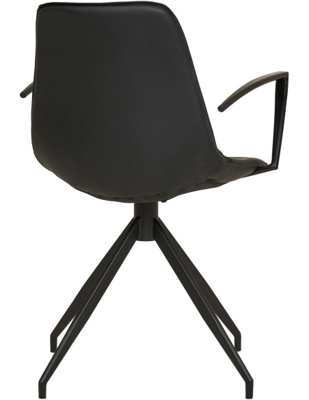 Chaise moderne pivotante Polyuréthane Noir Métal Noir Monaco (Lot de 2) - 11