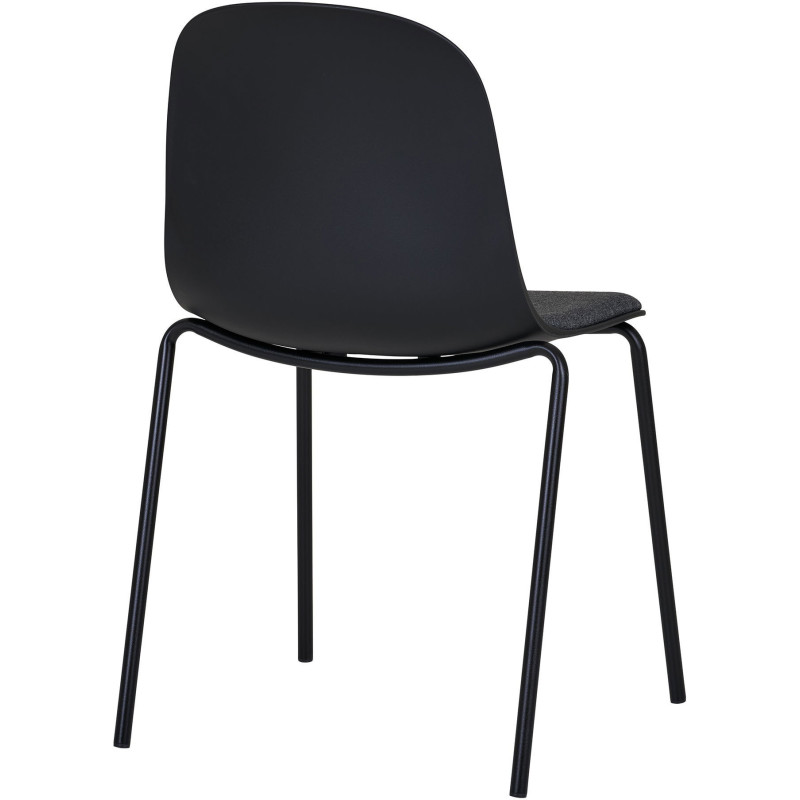 Chaise moderne Tissu Métal Plastique moulé Noir Madalena (Lot de 2) - 5