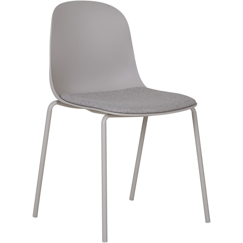 Chaise moderne Tissu Métal Plastique moulé Gris clair Madalena (Lot de 2) - 1
