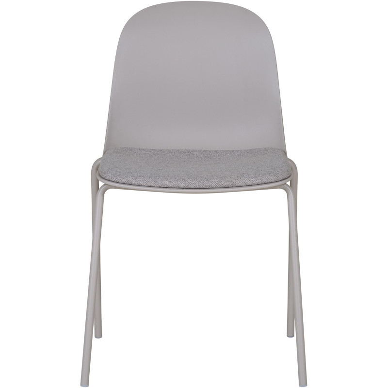 Chaise moderne Tissu Métal Plastique moulé Gris clair Madalena (Lot de 2) - 3