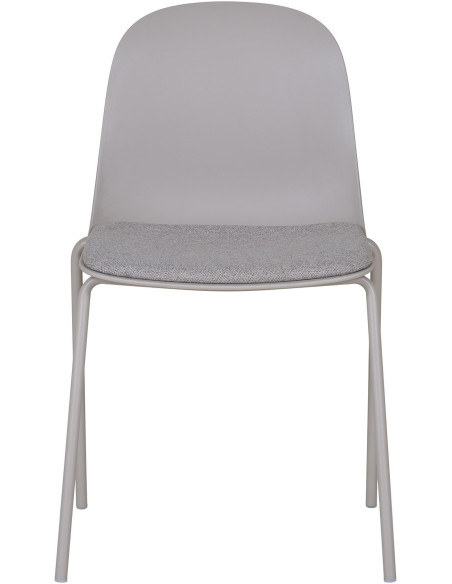Chaise moderne Tissu Métal Plastique moulé Gris clair Madalena (Lot de 2) - 3