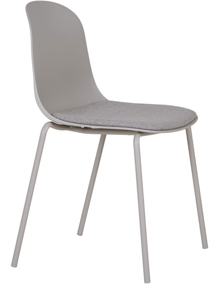 Chaise moderne Tissu Métal Plastique moulé Gris clair Madalena (Lot de 2) - 4