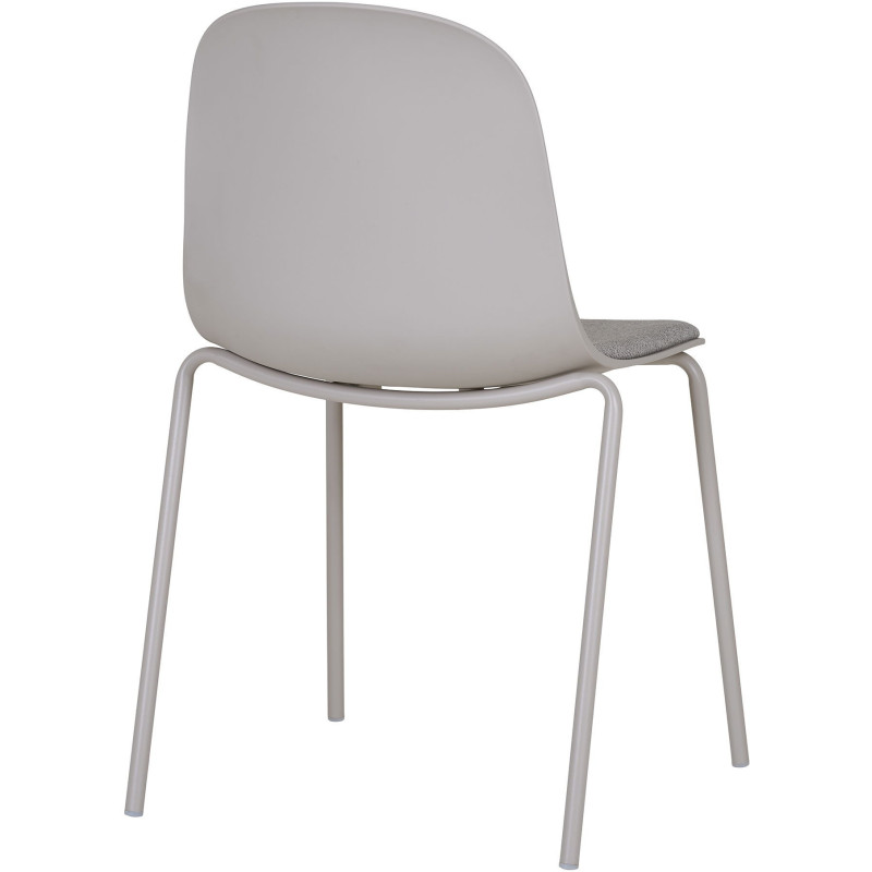 Chaise moderne Tissu Métal Plastique moulé Gris clair Madalena (Lot de 2) - 5
