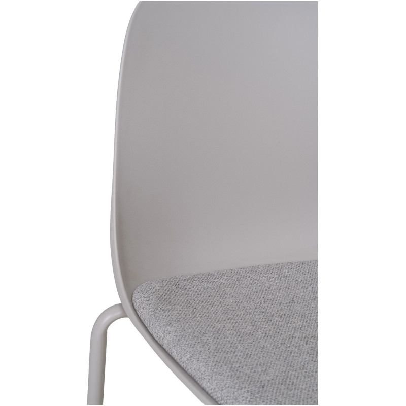 Chaise moderne Tissu Métal Plastique moulé Gris clair Madalena (Lot de 2) - 6
