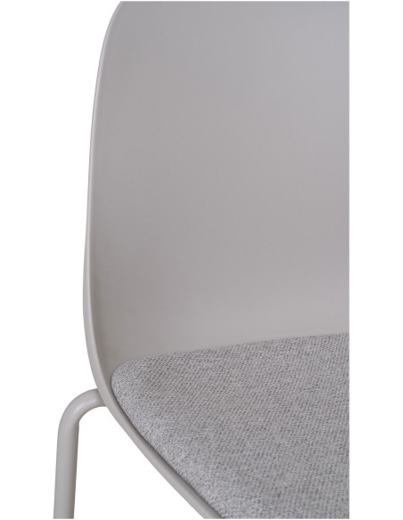 Chaise moderne Tissu Métal Plastique moulé Gris clair Madalena (Lot de 2) - 6