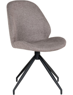 Chaise moderne pivotante Tissu Gris pierre Métal Noir Monte Carlo (Lot de 2) - 1