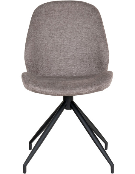 Chaise moderne pivotante Tissu Gris pierre Métal Noir Monte Carlo (Lot de 2) - 2