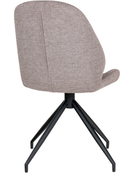 Chaise moderne pivotante Tissu Gris pierre Métal Noir Monte Carlo (Lot de 2) - 4