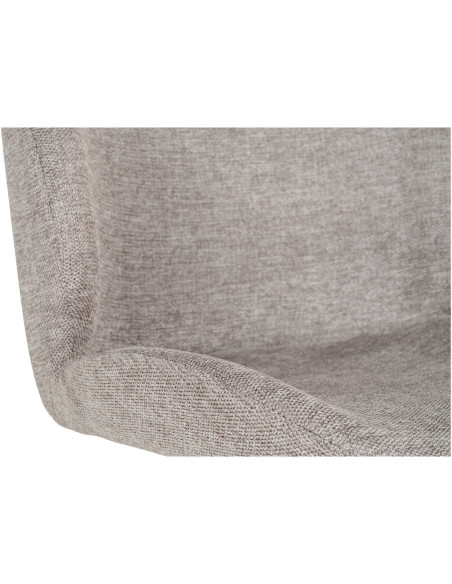 Chaise moderne pivotante Tissu Gris pierre Métal Noir Monte Carlo (Lot de 2) - 5