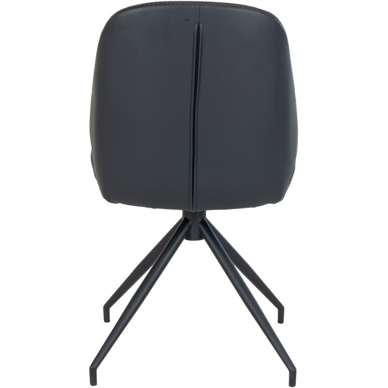 Chaise moderne pivotante Polyuréthane Noir Métal Noir Monte Carlo (Lot de 2) - 5