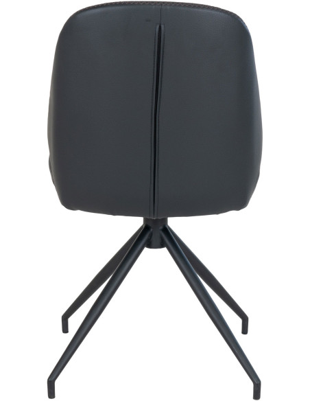 Chaise moderne pivotante Polyuréthane Noir Métal Noir Monte Carlo (Lot de 2) - 5