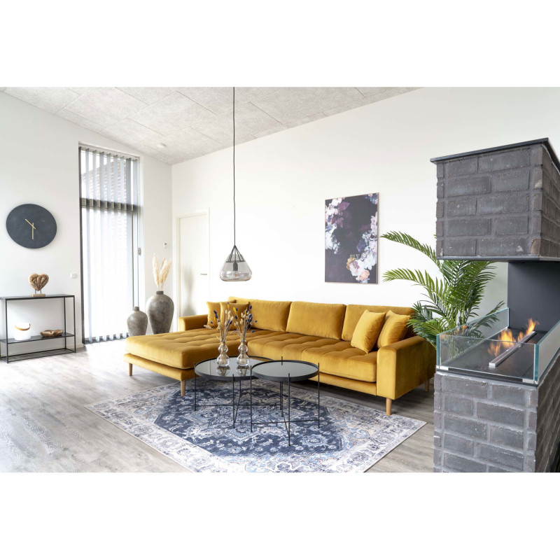 Table basse moderne Ronde Métal Noir Verre Venezia - 2