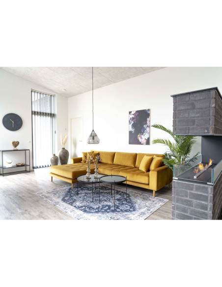 Table basse moderne Ronde Métal Noir Verre Venezia - 2