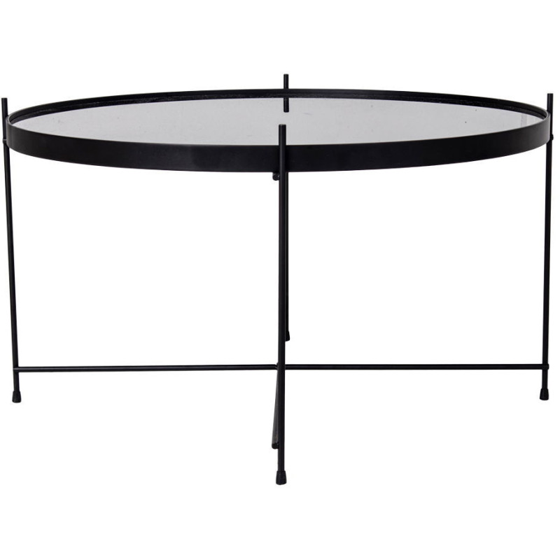 Table basse moderne Ronde Métal Noir Verre Venezia - 4