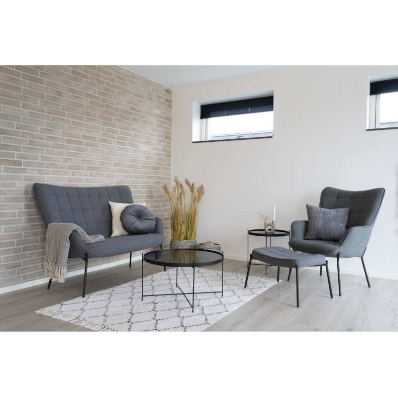 Table basse moderne Ronde Métal Noir Verre Venezia - 8