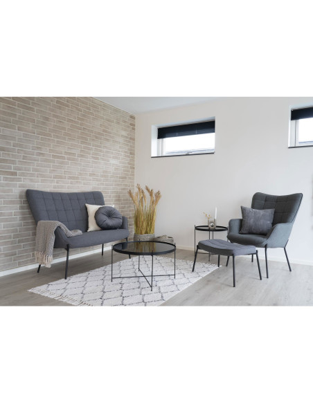 Table basse moderne Ronde Métal Noir Verre Venezia - 8