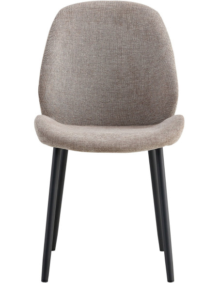 Chaise moderne Tissu Gris pierre Métal Noir Monte Carlo (Lot de 2) - 2