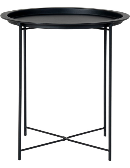 Table d'appoint moderne Ronde Métal Noir Bastia - 1