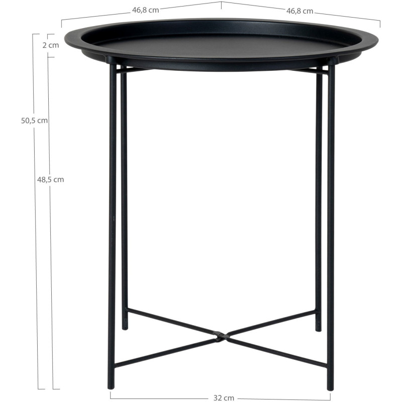 Table d'appoint moderne Ronde Métal Noir Bastia - 3