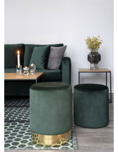 Table d'appoint moderne Carrée Métal Noir Panneau de particules Feuille de mélamine Naturel Effet chêne Vita - 2