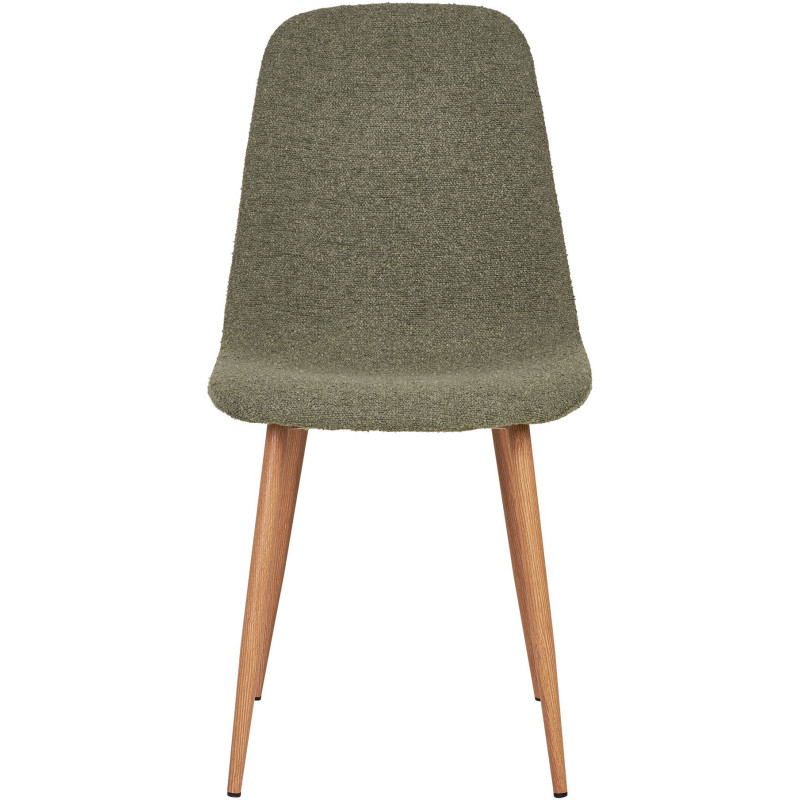 Chaise moderne bouclette Tissu Vert foncé Bouclé Métal Naturel Effet bois Stockholm (Lot de 2) - 3